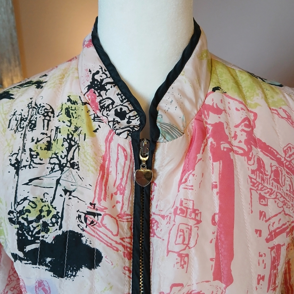 Vintage 100% Silk Womens Jacket Pink Silk Club Petite Size PS - Picture 3 of 11